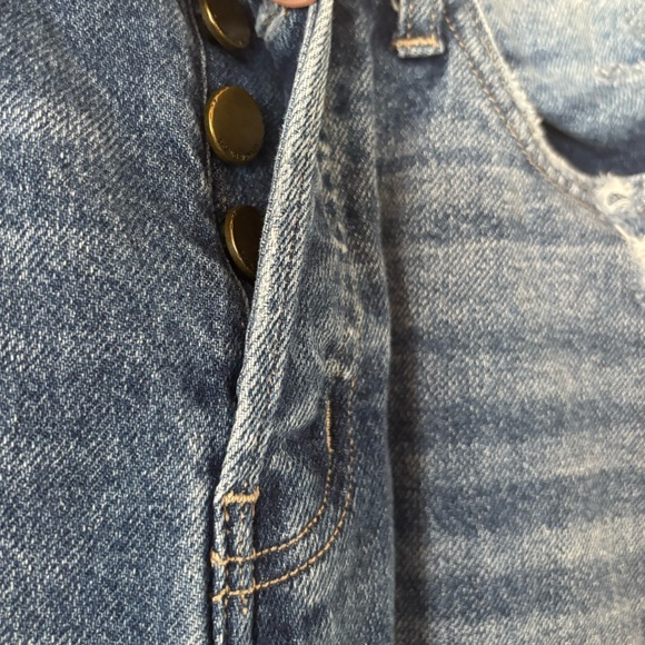 Flying Monkey Women’s Size 26 Distressed Denim Jeans Button Close Straight Leg - Picture 5 of 8